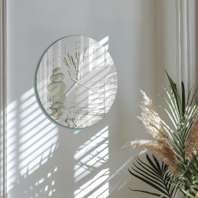 Glas wanduhr Steine