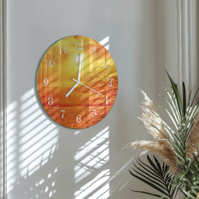 Glas wanduhr Sonnig