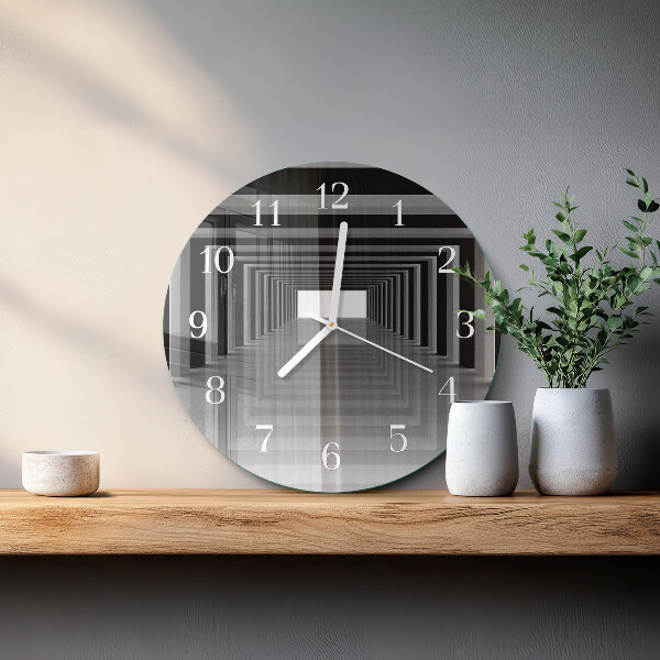 Glas wanduhr 3D-Tunnel