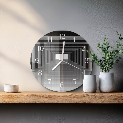 Glas wanduhr 3D-Tunnel