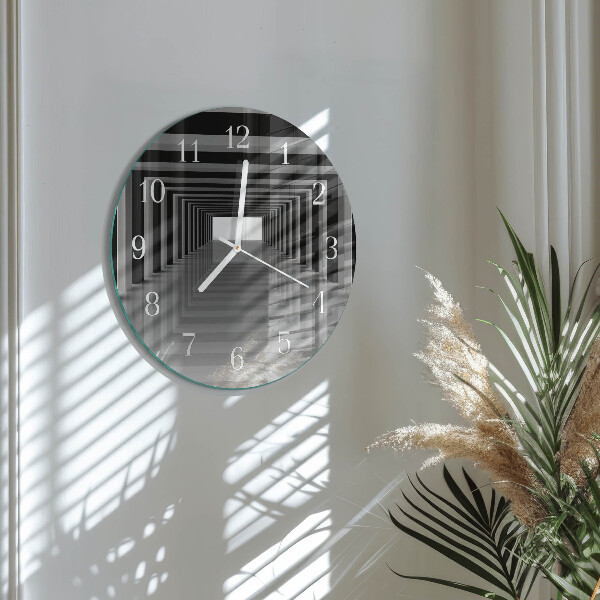 Glas wanduhr 3D-Tunnel