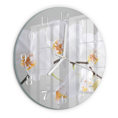 Glas wanduhr Orchidee