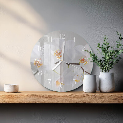 Glas wanduhr Orchidee