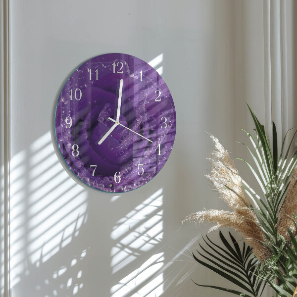 Glas wanduhr Rose