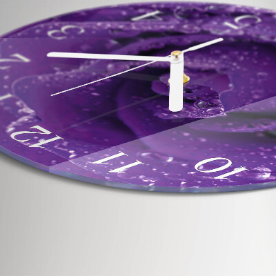 Glas wanduhr Rose