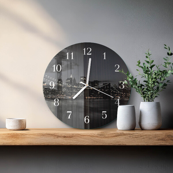 Glas wanduhr Horizontale Brücke