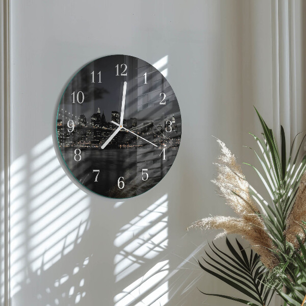 Glas wanduhr Horizontale Brücke