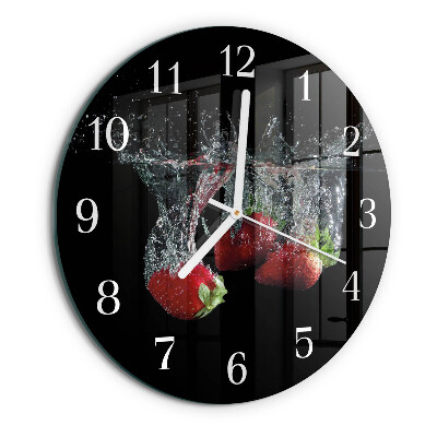 Glas wanduhr Erdbeeren