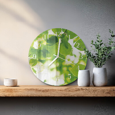 Glas wanduhr Blätter