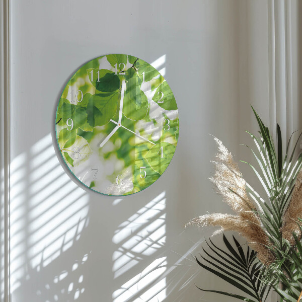 Glas wanduhr Blätter