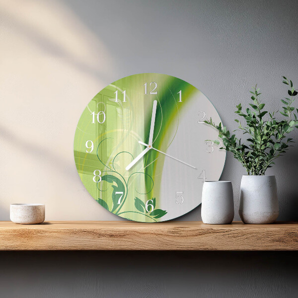 Glas wanduhr Blumenmuster
