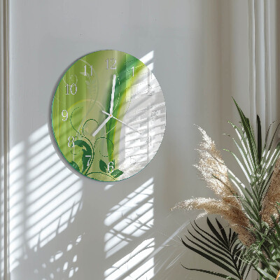 Glas wanduhr Blumenmuster