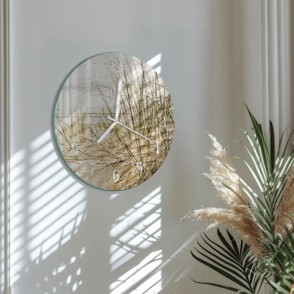 Glas wanduhr Strandgras