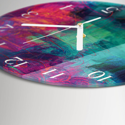 Glas wanduhr Farbenfrohes Gemälde