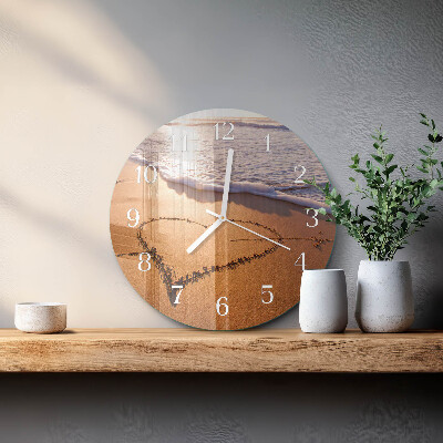 Glas wanduhr Herz des Strandes