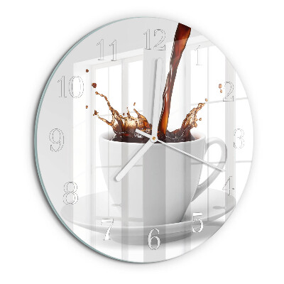 Glas wanduhr Tasse Kaffee