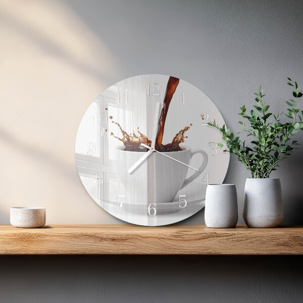 Glas wanduhr Tasse Kaffee