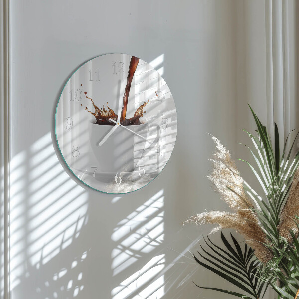 Glas wanduhr Tasse Kaffee