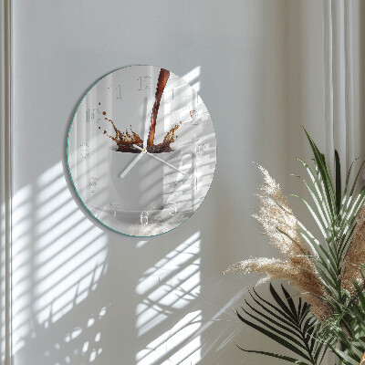 Glas wanduhr Tasse Kaffee