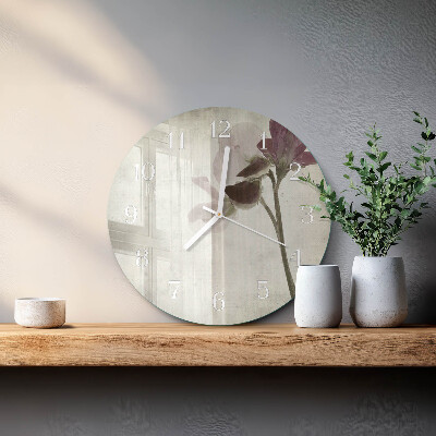 Glas wanduhr Vintage-Blumen