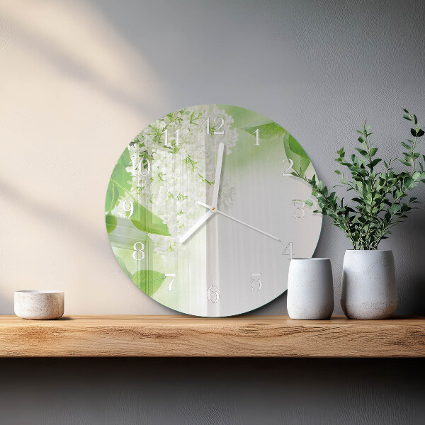Glas wanduhr Blätter