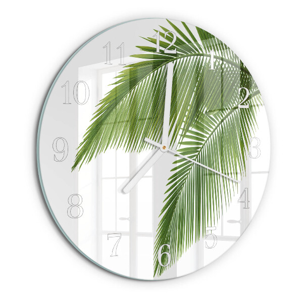Glas wanduhr Palmenblätter