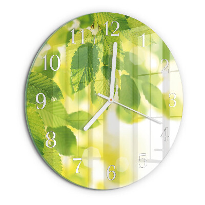 Glas wanduhr Blätter