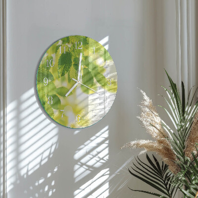 Glas wanduhr Blätter