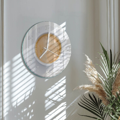 Glas wanduhr Tasse Kaffee