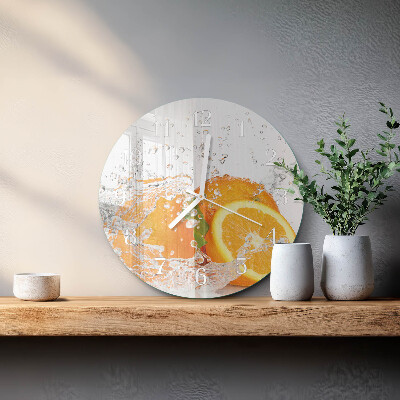 Glas wanduhr Orangen
