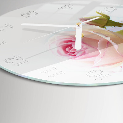 Glas wanduhr Rose