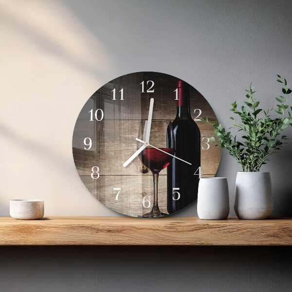 Glas wanduhr Wein