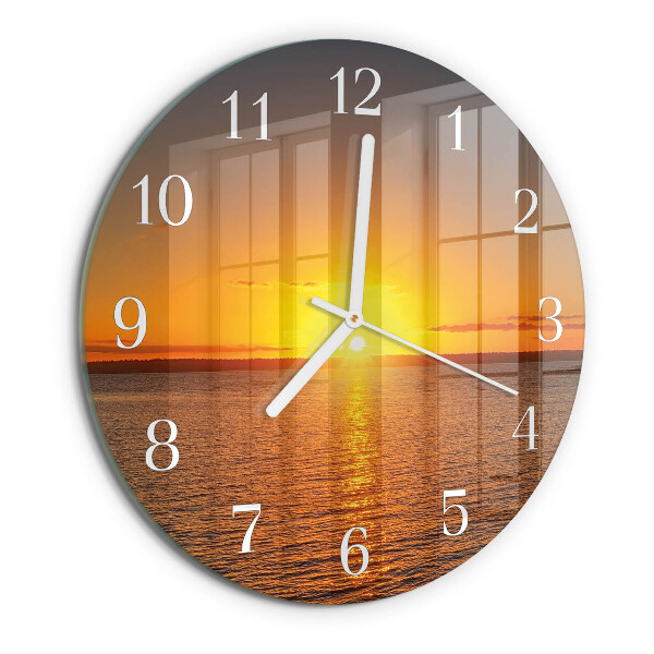 Glas wanduhr Sonnenuntergang