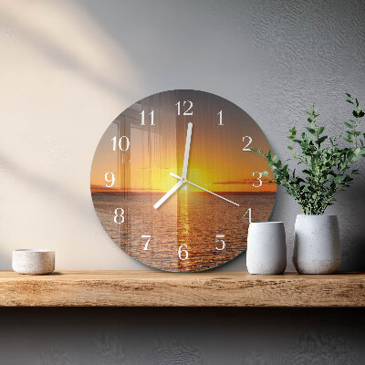 Glas wanduhr Sonnenuntergang