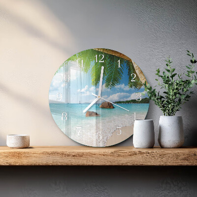 Glas wanduhr Insel