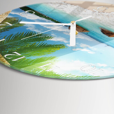 Glas wanduhr Insel