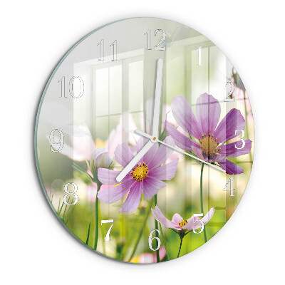 Glas wanduhr Wiese