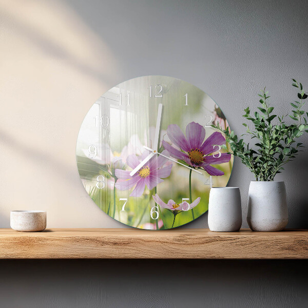 Glas wanduhr Wiese