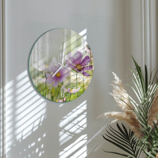 Glas wanduhr Wiese