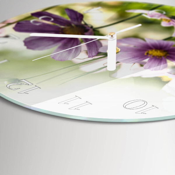 Glas wanduhr Wiese