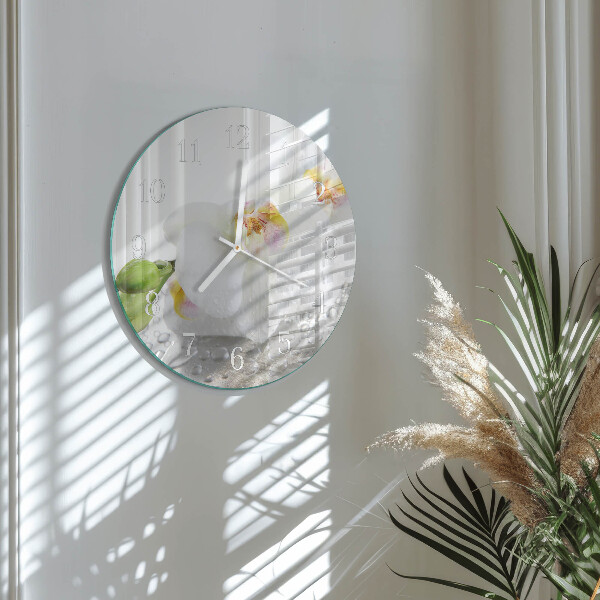Glas wanduhr Orchidee