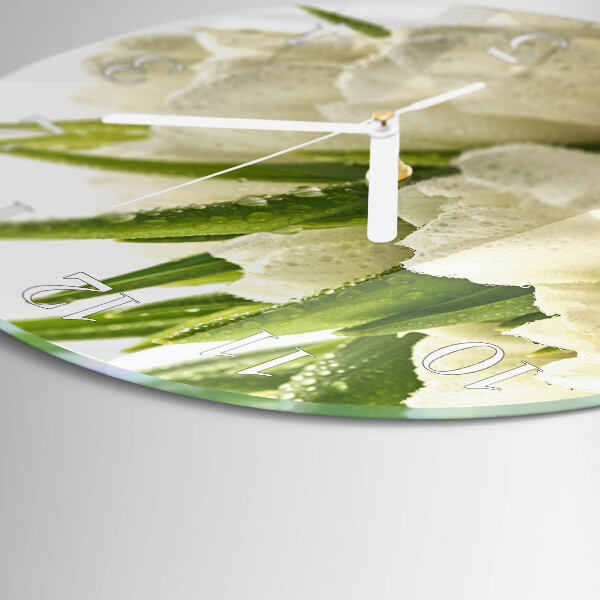 Glas wanduhr Tulpen