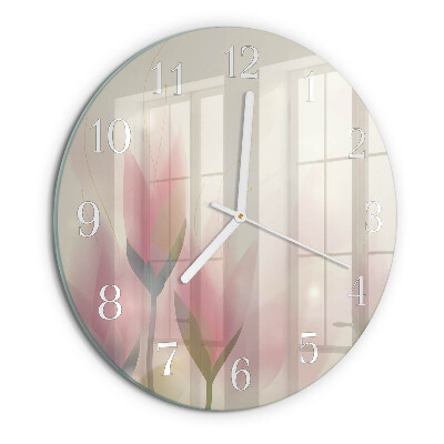 Glas wanduhr Blumen