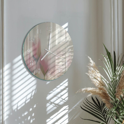 Glas wanduhr Blumen