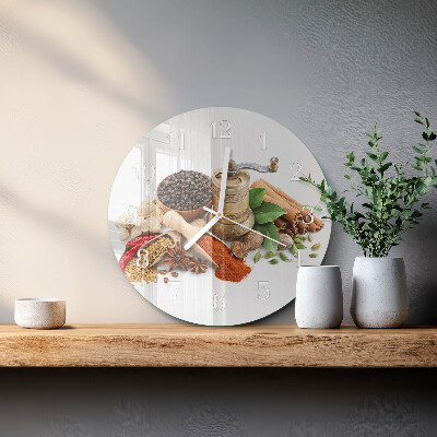 Glas wanduhr Gewürze