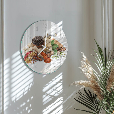 Glas wanduhr Gewürze