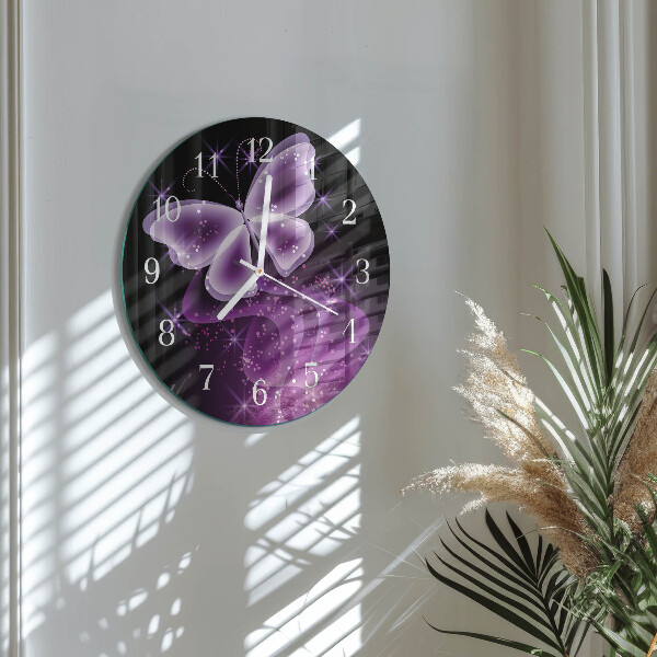 Glas wanduhr Schmetterling