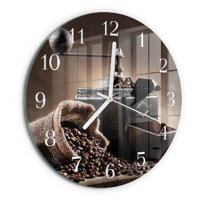 Glas wanduhr Kaffeemühle