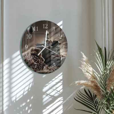 Glas wanduhr Kaffeemühle