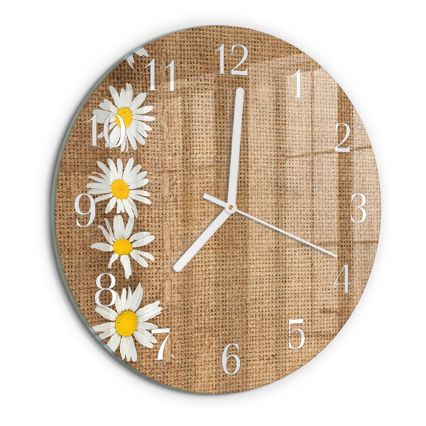 Glas wanduhr Gänseblümchen